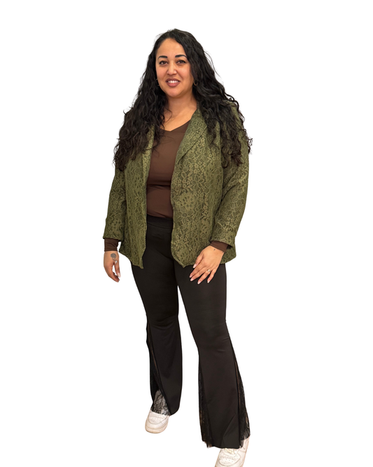 Pantaloni Zampa Pizzo Nero