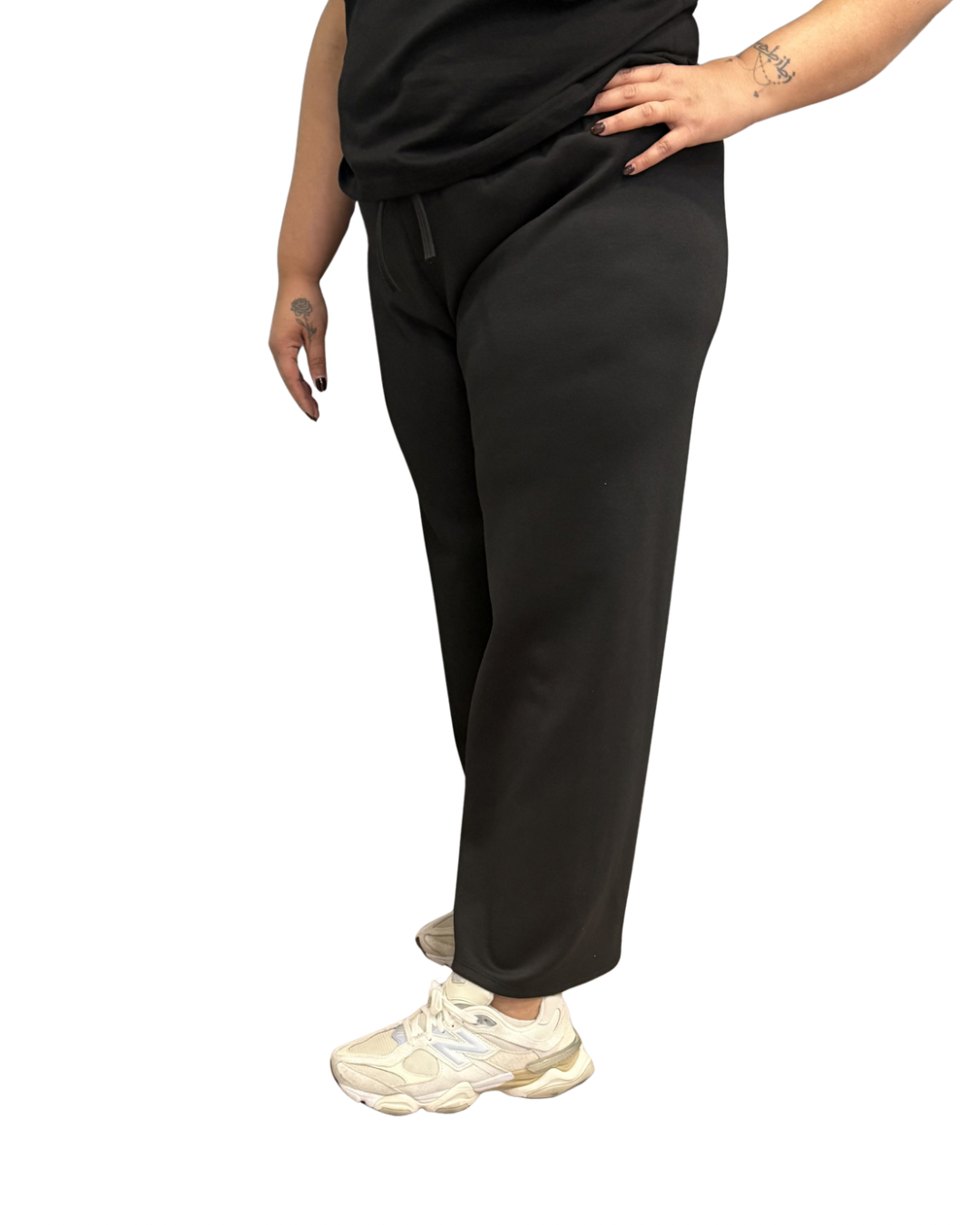 Pantalone tuta a Palazzo - Nero